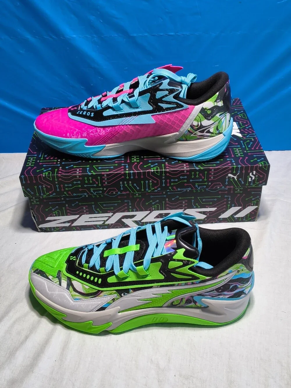 Puma Scoot Zeros II 2K Men's Size 12 Bright Aqua Basketball Shoes New In Box